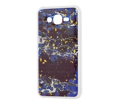 Чохол для Samsung Galaxy J7 (J700) Art confetti "мармур-синій"
