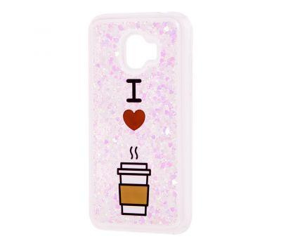 Чохол для Samsung Galaxy J2 2018 (J250) вода світло-рожевий "я люблю каву"
