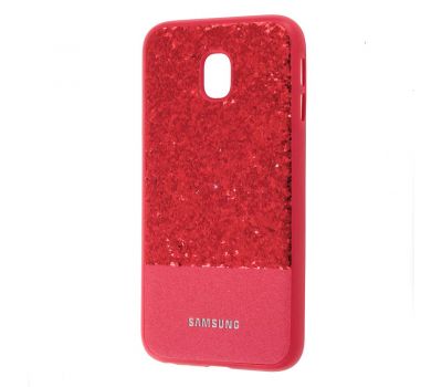 Чохол для Samsung Galaxy J3 2017 (J330) Leather + Shining червоний