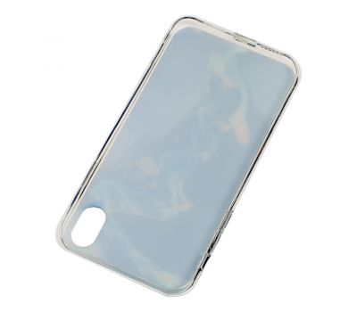Чохол для iPhone X / Xs мармур біло-блакитний 660127