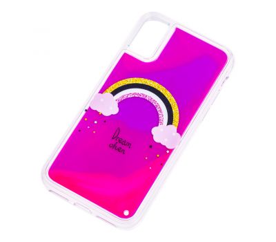 Чохол Neon пісок для iPhone X / Xs рожево-фіолетовий веселка 660095