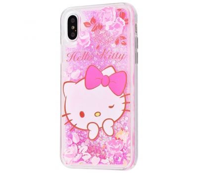 Чохол для iPhone X / Xs блискітки вода рожевий "New Hello Kitty" 660354