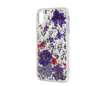 Чохол для iPhone Xs Max Kingxbar crystals сріблясті "квіти"