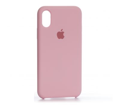 Чохол для iPhone X Silicone case темно-рожевий