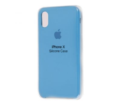 Чохол для iPhone X Silicone case світло-блакитний