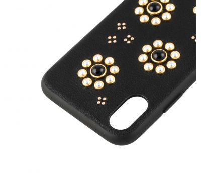 Чохол для iPhone X Luna Aristo чорний перли квіти 662483