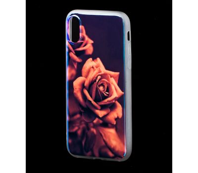 Чохол для iPhone X силікон перламут троянда 663140