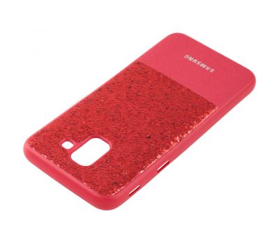 Чохол для Samsung Galaxy J6 2018 (J600) Leather + Shining червоний 667352