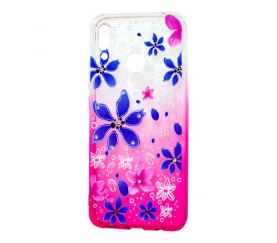 Чохол для Huawei P Smart Plus Glamour ambre рожевий "квіти"