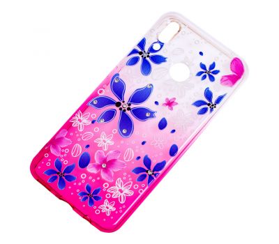 Чохол для Huawei P Smart Plus Glamour ambre рожевий "квіти" 677169