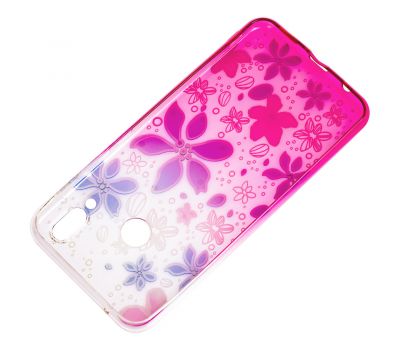 Чохол для Huawei P Smart Plus Glamour ambre рожевий "квіти" 677170