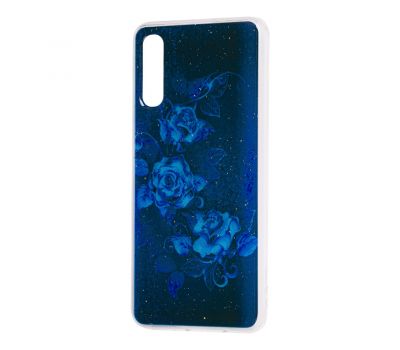 Чохол Samsung Galaxy A50 / A50s / A30s Flowers Confetti "троянда" синій