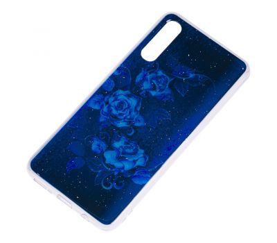 Чохол Samsung Galaxy A50 / A50s / A30s Flowers Confetti "троянда" синій 679094