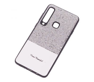 Чохол для Samsung Galaxy A9 2018 (A920) Leather + блискітки сріблясті 680153