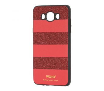 Чохол для Samsung Galaxy J7 2016 (J710) woto з блискітками червоний