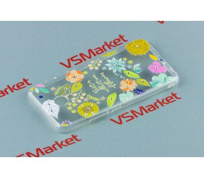 Чохол для Meizu M5 силіконовий з малюнком різні квіти 70354