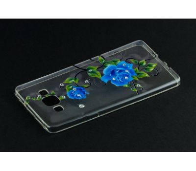 Чохол для Samsung Galaxy A7 (A700) Diamond Silicone Blue Rose 71941