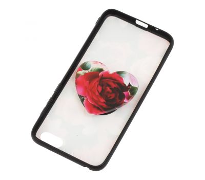 Чохол для Huawei Y5 2018 Flowers + popsocket "Квіти №1" 718135