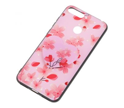 Чохол для Huawei Y6 Prime 2018 Flowers + popsocket "Квіти №2" 718197