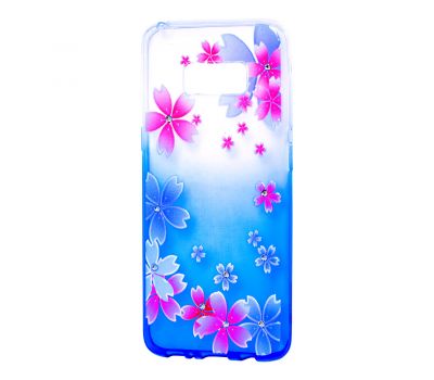 Чохол для Samsung Galaxy S8 (G950) Glamour ambre синій "квіти"