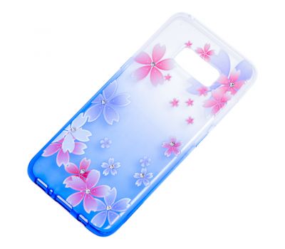 Чохол для Samsung Galaxy S8 (G950) Glamour ambre синій "квіти" 724310