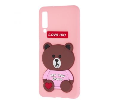 Чохол для Samsung Galaxy A7 2018 (A750) ведмедик "Love Me" рожевий