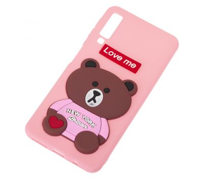 Чохол для Samsung Galaxy A7 2018 (A750) ведмедик "Love Me" рожевий 734028