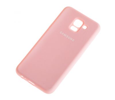 Чохол для Samsung Galaxy A8 2018 (A530) Silicone cover рожевий 748662
