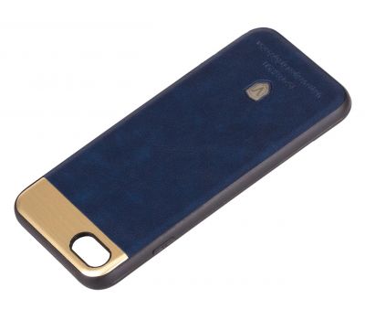 Чохол для Phone 7/8 Top-V еко-шкіра з металевою вставкою синій 75355