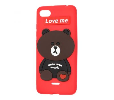 Чохол для Xiaomi Redmi 6A ведмедик "Love Me" червоний