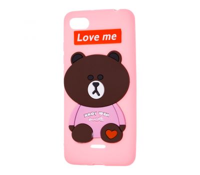 Чохол для Xiaomi Redmi 6A ведмедик "Love Me" рожевий