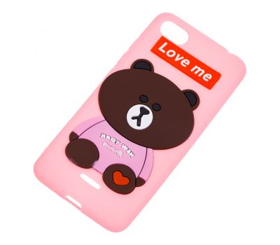 Чохол для Xiaomi Redmi 6A ведмедик "Love Me" рожевий 758445