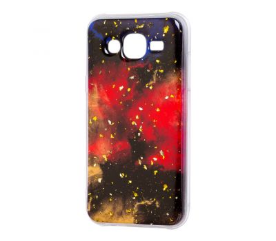 Чохол для Samsung Galaxy J5 (J500) Art confetti "темно-червоний"