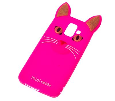 3D чохол для Samsung Galaxy A6 2018 (A600) кіт mini рожевий 780045