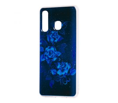 Чохол для Samsung Galaxy A20 / A30 Flowers Confetti "троянда" синій