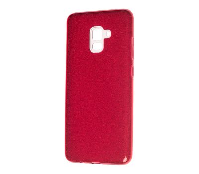 Чохол для Samsung Galaxy A8+ 2018 (A730) Glitter з блискітками червоний