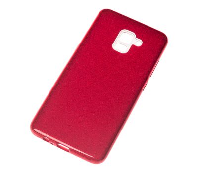 Чохол для Samsung Galaxy A8+ 2018 (A730) Glitter з блискітками червоний 799460