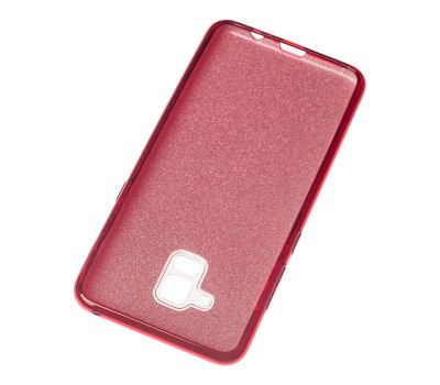 Чохол для Samsung Galaxy A8+ 2018 (A730) Glitter з блискітками червоний 799461