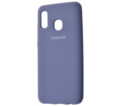 Чохол для Samsung Galaxy A20/A30 Silicone Full лавандовий-сірий 812135