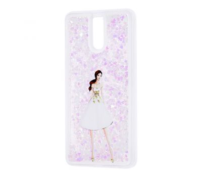 Чохол для Meizu M6 Note Блискучі вода світло-рожевий "дівчина в білій сукні"