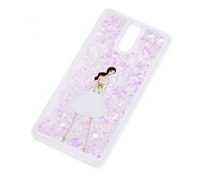 Чохол для Meizu M6 Note Блискучі вода світло-рожевий "дівчина в білій сукні" 817246
