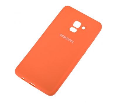 Чохол для Samsung Galaxy A8 2018 (A530) Silicone cover оранжевий 825155