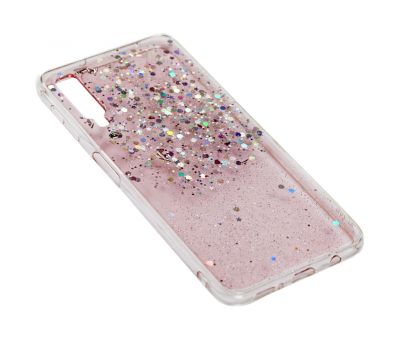 Чохол для Samsung Galaxy A7 2018 (A750) glitter star цукерки рожевий 829780