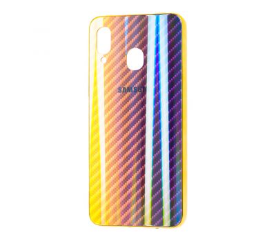 Чохол для Samsung Galaxy A20/A30 Carbon Gradient Hologram золотистий