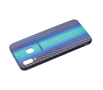 Чохол для Samsung Galaxy A20/A30 Carbon Gradient Hologram чорний 838667