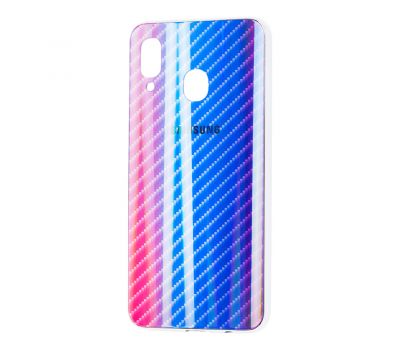 Чохол для Samsung Galaxy A20/A30 Carbon Gradient Hologram синій