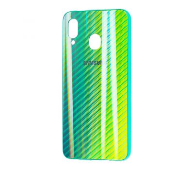 Чохол для Samsung Galaxy A20/A30 Carbon Gradient Hologram зелений