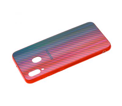 Чохол для Samsung Galaxy A20/A30 Carbon Gradient Hologram червоний 838658