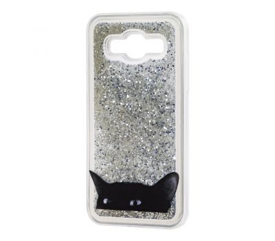 Чохол для Samsung Galaxy J5 (J500) сріблястий "чорний кіт"
