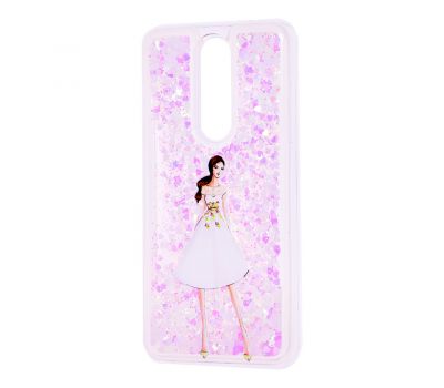 Чохол для Meizu X8 Блискучі вода світло-рожевий "дівчина в білій сукні"